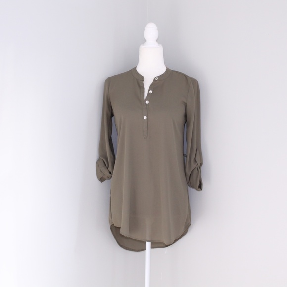 About A Girl Tops - About a Girl Green Olive High-Lo Tunic Dress Sz S